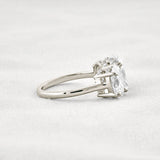 Oval Cut Three Stone & Hidden Accent Moissanite Engagement Ring