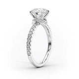 925 Sterling Silver Moissanite Round Cut Hidden Accent Ring