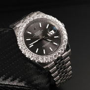 Datejust 41MM Stainless Steel Moissanite Hip Hop Watch
