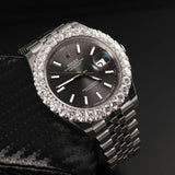 Datejust 41MM Stainless Steel Moissanite Hip Hop Watch