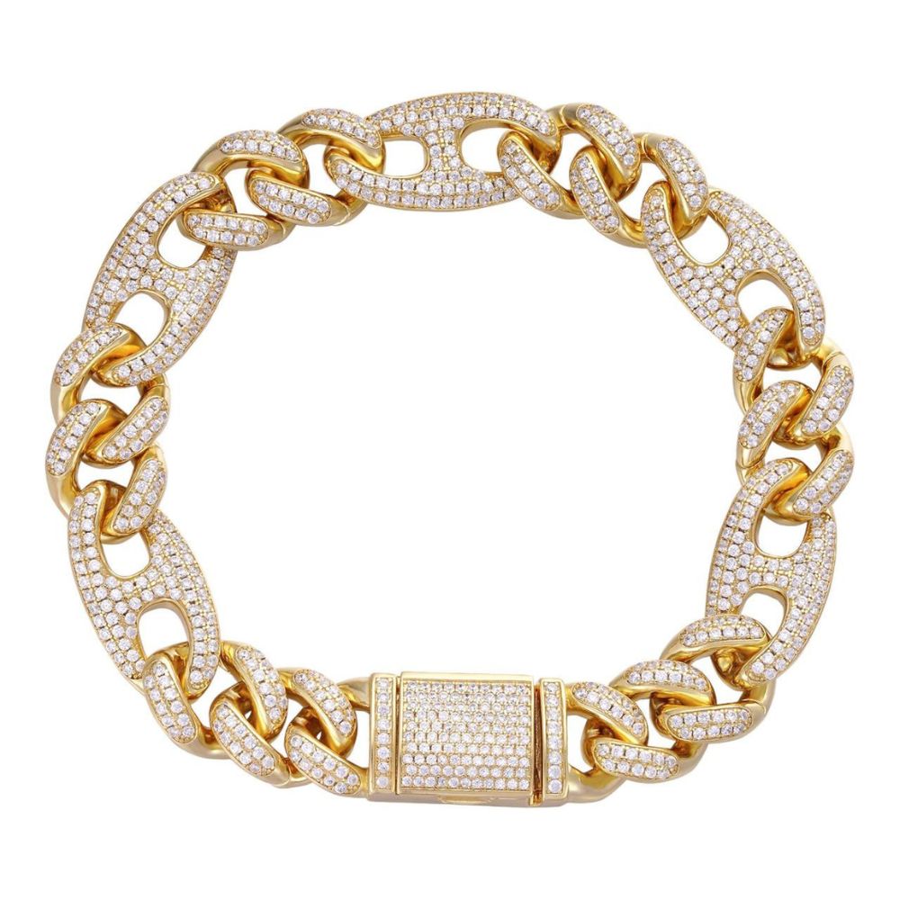 Colorless Moissanite Diamond Men's Cuban Bracelet