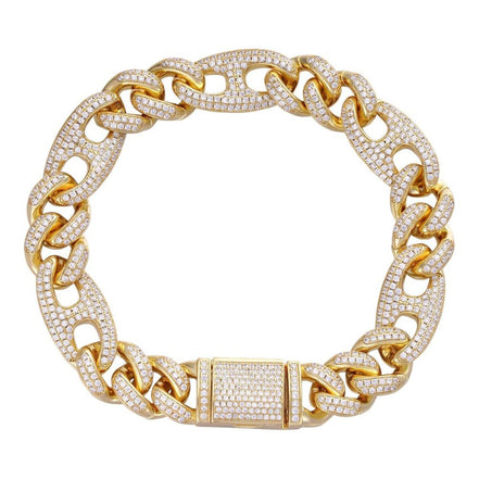 Colorless Moissanite Diamond Men's Cuban Bracelet