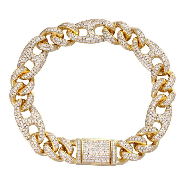 Colorless Moissanite Diamond Men's Cuban Bracelet