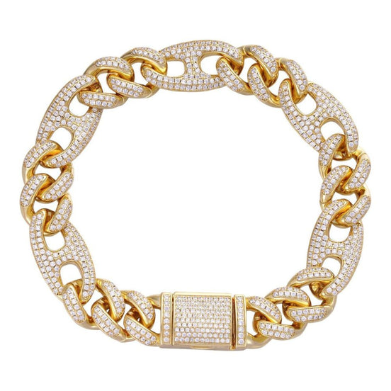 Colorless Moissanite Diamond Men's Cuban Bracelet