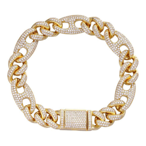 Colorless Moissanite Diamond Men's Cuban Bracelet