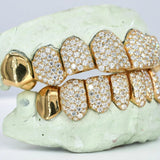 925 Sterling Silver 8 On 8 Moissanite Hip Hop Grillz