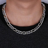 925 Sterling Silver Figaro Link Moissanite Chain