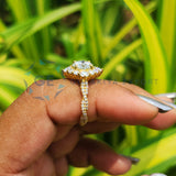 Portuguese Cut lab Grown Diamond Vintage Wedding Ring