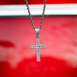Hip Hop Buss Down Cross Moissanite Pendant