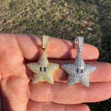 Iced Out Moissanite Diamond Star Pendant