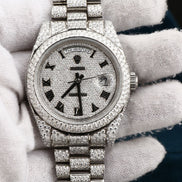 Fully Iced Out Day Date Moissanite Diamond Watches