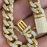 Yellow Tone Cuban Link Moissanite Bracelet