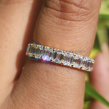 Full Eternity Emerald Cut Lab Grown Diamond Wedding  Band