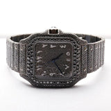 Automatic Movement Moissanite Full Black Watch For Him