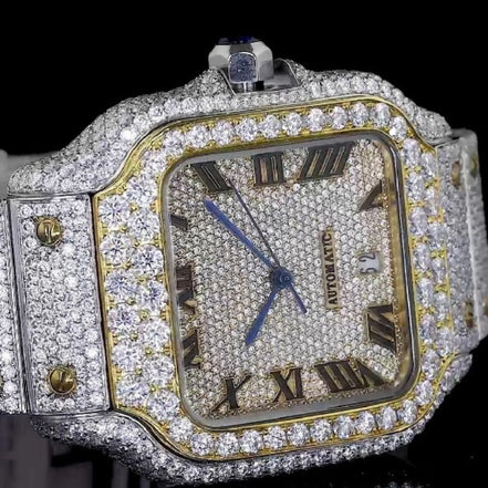 Bust Down Automatic Moissanite Diamond Watch