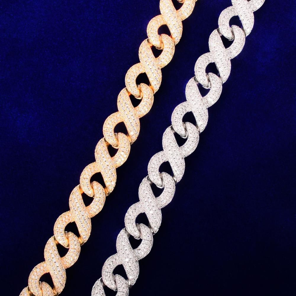 Luxury Hip Hop Infinity Link Moissanite Cuban Chain