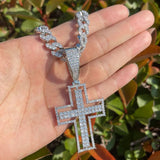 Moissanite Pendant Iced Out Hollow Cross Pendant For Men's