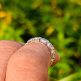 Bezel Set White Gold Radiant Cut Wedding Band For Women