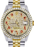 Iced Out Red Arabic Dial Dual Tone Stylish Watch