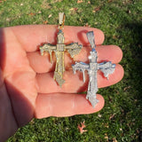 VVS1 Clarity Moissanite Drip of Faith Cross Pendant