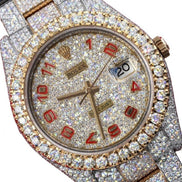Moissanite Diamond Automatic Date Just Wrist Watch
