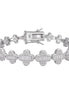 Iced Out Moissanite Baguette Clover Tennis Bracelet