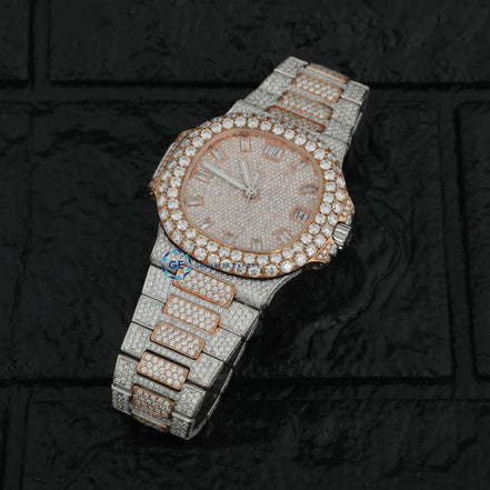 Automatic Moissanite Dual Tone Watch