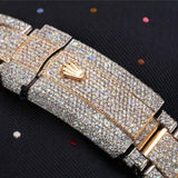 Datejust Rainbow Moissanite Arabic Numerals Stainless Steel Custom Watch