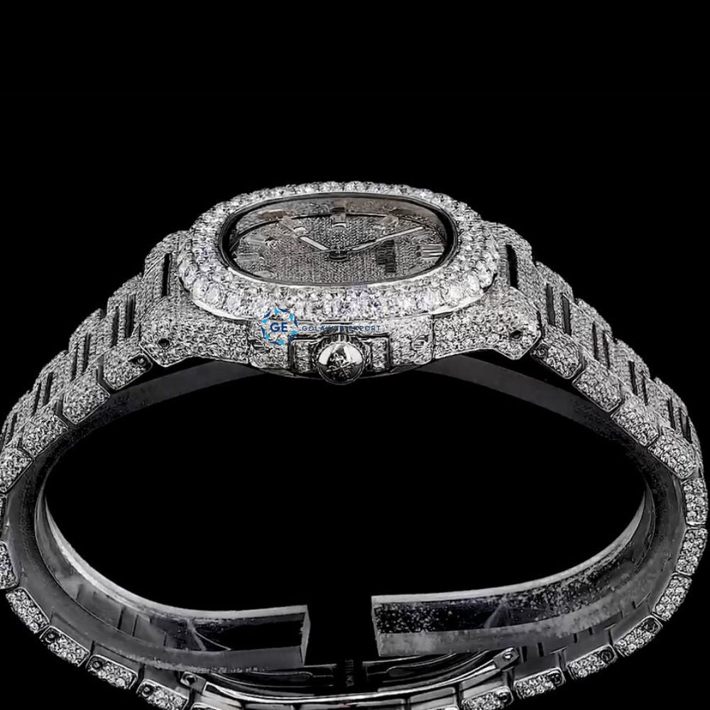 Bust Down Moissanite Full White Luxury Watch Gift For Him