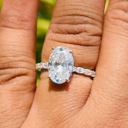 White Gold Oval Cut Lab Grown Diamond Wedding Ring