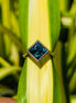 Green Princess Cut Solitaire Engagement Ring