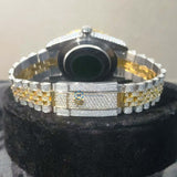 Moissanite Diamond Dual Tone Iced Out Hip Hop Men's Watch