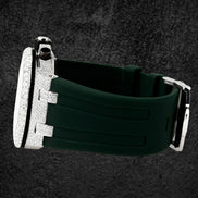 Moissanite Diamond Iced Out Rubber Strap Watch For Men's