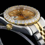 Colorless Moissanite Two Tone Automatic Men's Watch