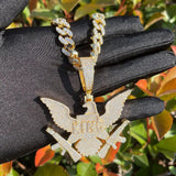 Men's Iced Out Eagle Gang Pendant Moissanite Pendant