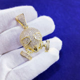 Men's Iced Out Moissanite Hip Hop Skull Gas Mask Pendant