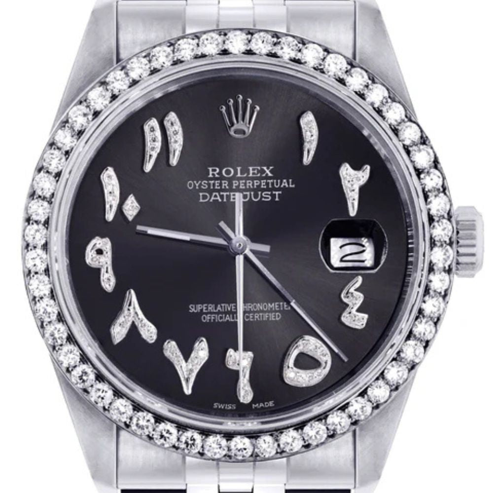 Black Arabic Dial Automatic Moissanite Watch