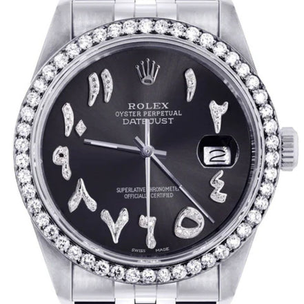 Black Arabic Dial Automatic Moissanite Watch