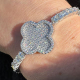 925 Sterling Silver Clover Tennis Bracelet