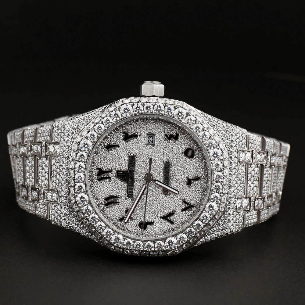 Arabic Numeric Moissanite Diamond Watch