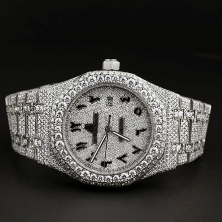 Arabic Numeric Moissanite Diamond Watch