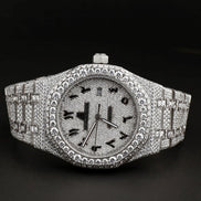 Arabic Numeric Moissanite Automatic Wrist Watch