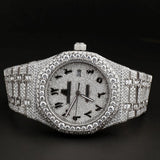 Arabic Numeric Moissanite Automatic Wrist Watch