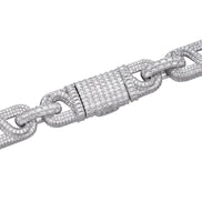 925 Sterling Silver Moissanite Diamond Link Bracelet