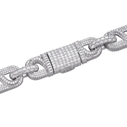 925 Sterling Silver Moissanite Diamond Link Bracelet