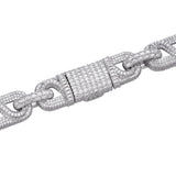 925 Sterling Silver Moissanite Diamond Link Bracelet