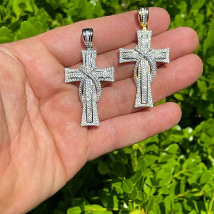 Classic But Down Cross Moissanite Pendant