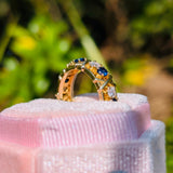 Round Cut Full Eternity Ring Blue Lab Grown Diamond Wedding Band