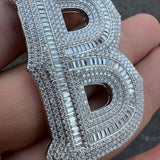Excellent Cut Moissanite 925 Silver Name Latter Pendant