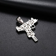 VVS1 Clarity Moissanite Diamond Gun Pendant For Men's